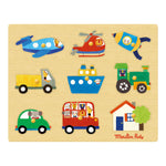 Load image into Gallery viewer, Les Popipop Wooden Transport Peg Puzzle