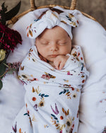 Load image into Gallery viewer, Jersey Cotton Wrap And Topknot Set - Boho Posy