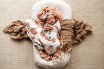 Load image into Gallery viewer, Jersey Cotton Wrap And Topknot Set - Rosebud