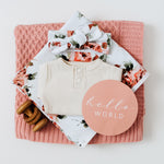 Load image into Gallery viewer, Jersey Cotton Wrap And Topknot Set - Rosebud