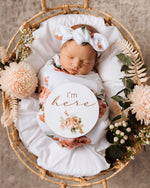 Load image into Gallery viewer, Jersey Cotton Wrap And Topknot Set - Rosebud