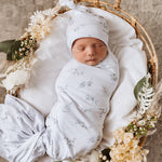 Load image into Gallery viewer, Jersey Cotton Wrap and Beanie Set - Silver Gum