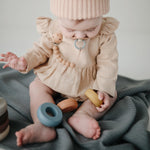 Load image into Gallery viewer, Knitted Ribbed Baby Blanket (Dark Gray Melange) - The Little Je'EL.Co