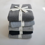 Load image into Gallery viewer, Knitted Ribbed Baby Blanket (Dark Gray Melange) - The Little Je'EL.Co