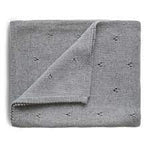 Load image into Gallery viewer, Knitted Pointelle Baby Blanket (Gray Melange) - The Little Je'EL.Co