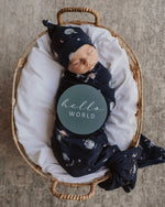 Load image into Gallery viewer, Jersey Cotton Wrap and Beanie Set - Milky Way