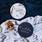 Load image into Gallery viewer, Safari & Navy - Reversible Milestone Cards - The Little Je'EL.Co