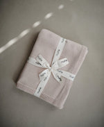 Load image into Gallery viewer, Knitted Textured Dots Baby Blanket (Blush) - The Little Je'EL.Co