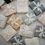 Load image into Gallery viewer, Knitted Pointelle Baby Blanket (Gray Melange) - The Little Je'EL.Co