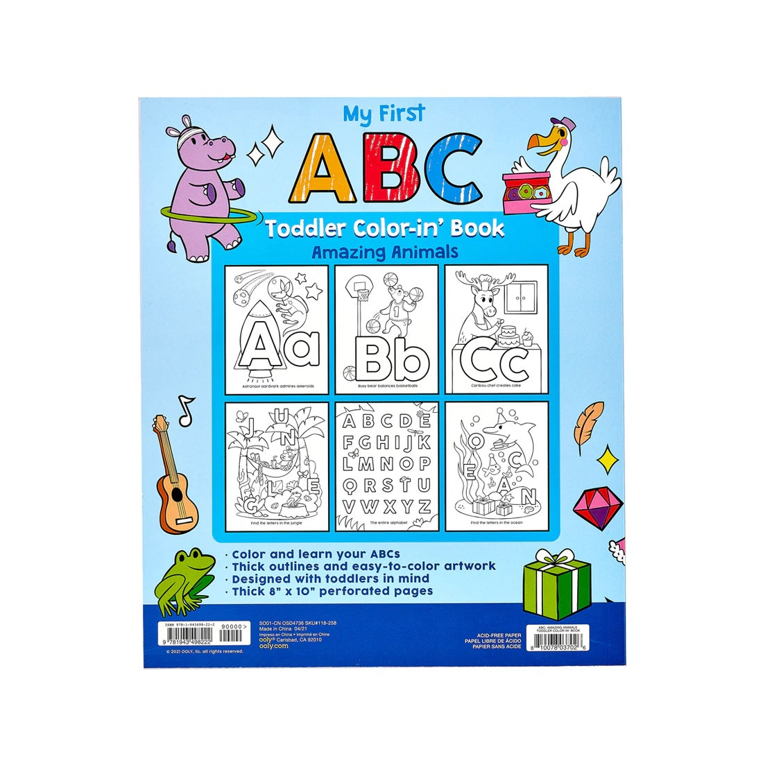 Toddler Colouring Book - ABC Amazing Animals