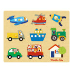 Load image into Gallery viewer, Les Popipop Wooden Transport Peg Puzzle
