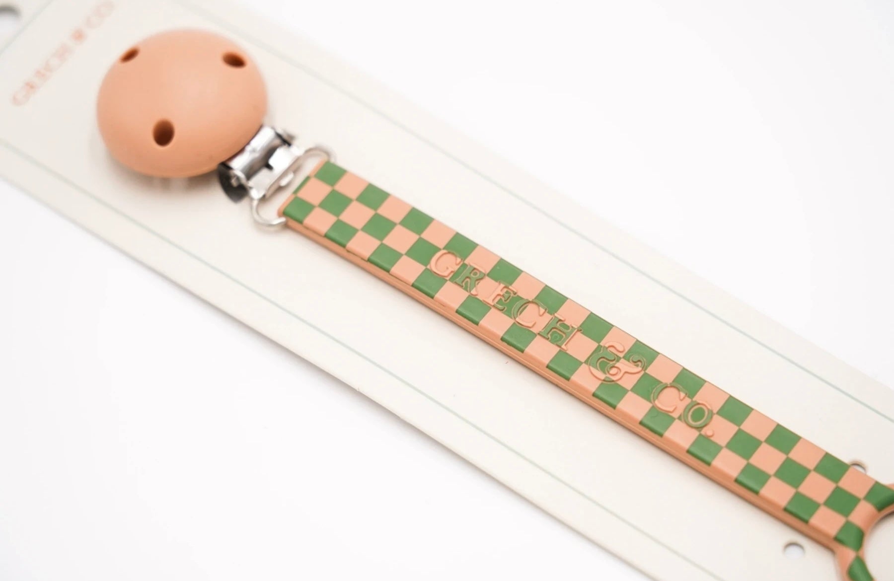 Pacifier Clip (Pattern) - Checks Sunset + Orchard