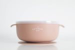 Load image into Gallery viewer, Silicone Suction Bowl w/Lid - Coral - The Little Je&#39;EL.Co
