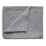 Load image into Gallery viewer, Knitted Pointelle Baby Blanket (Gray Melange) - The Little Je&#39;EL.Co
