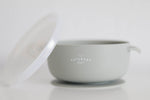Load image into Gallery viewer, Silicone Suction Bowl w/Lid - Sage - The Little Je&#39;EL.Co
