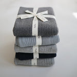 Load image into Gallery viewer, Knitted Ribbed Baby Blanket (Smoke) - The Little Je&#39;EL.Co

