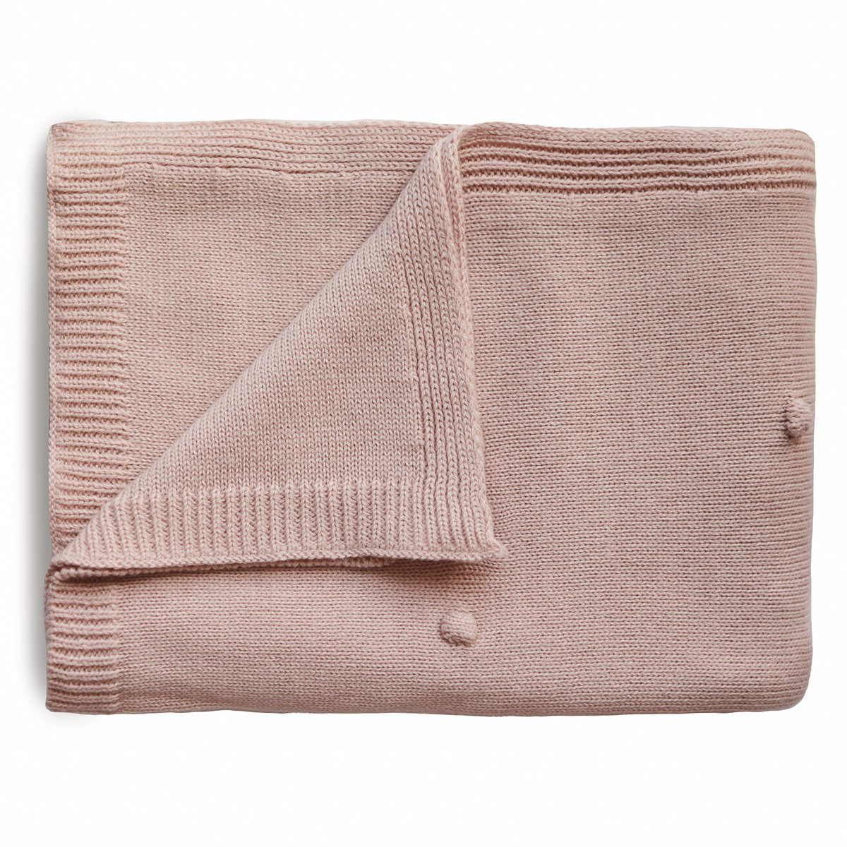 Knitted Textured Dots Baby Blanket (Blush) - The Little Je'EL.Co
