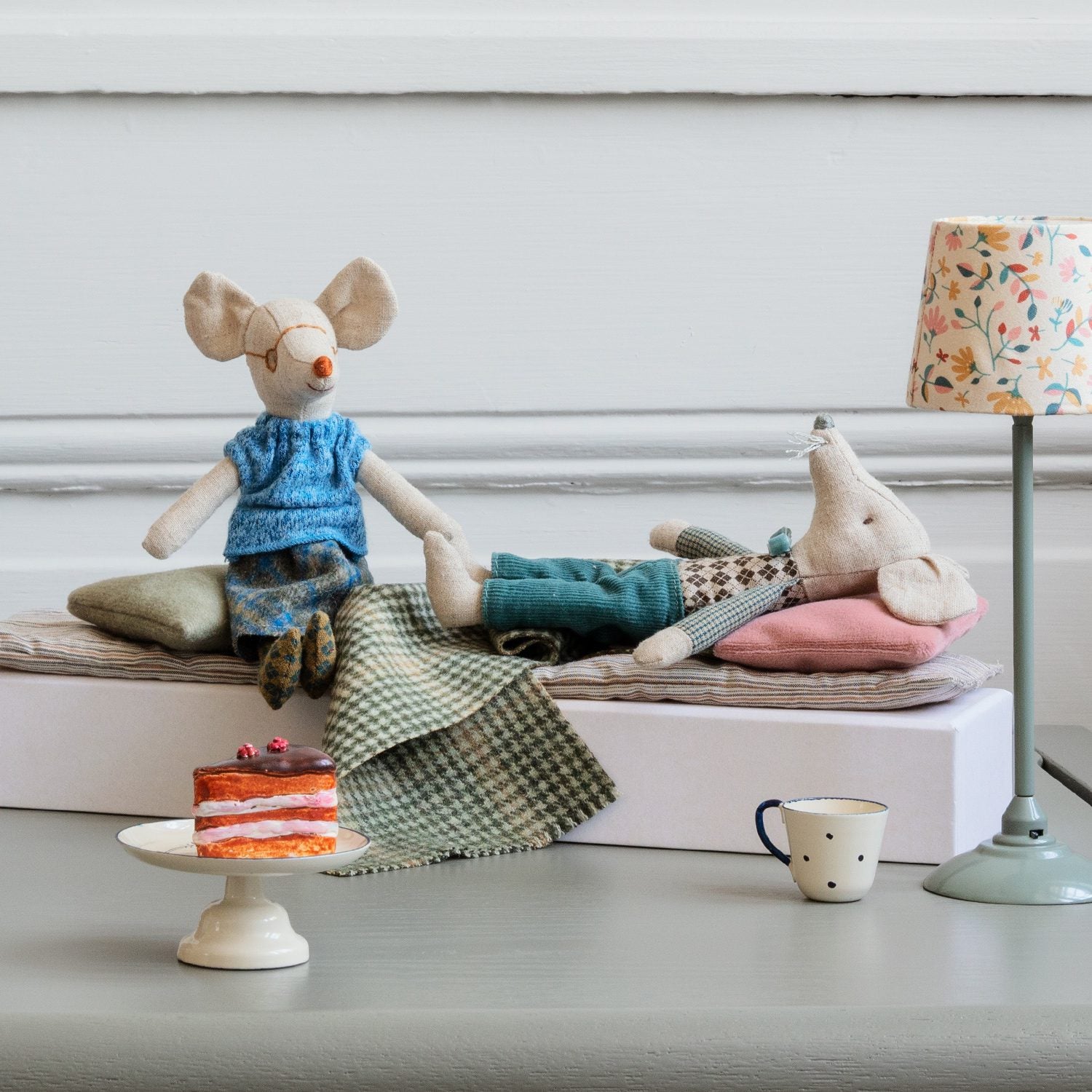 Grandma and Grandpa Mouse in Matchbox